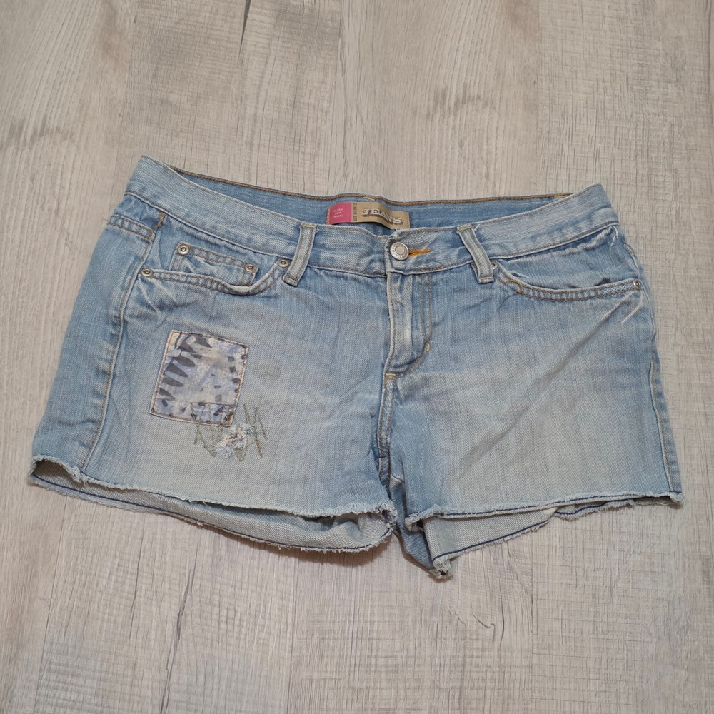 Old Navy Womens Size 8 Ultra Low Waist Patchwork Denim Shorts Light Wash Cutoffs